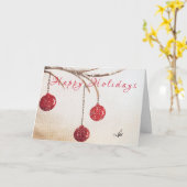 Red Ornaments Holiday Card Kaart (Gele Bloem)