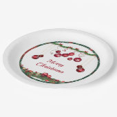 Red Ornaments Modern Christmas Party Papieren Bordje (Gekanteld)
