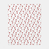 Red Ornaments & Stars Christmas Fleece Blanket (Voorkant)