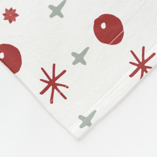 Red Ornaments & Stars Christmas Fleece Blanket (Hoek)