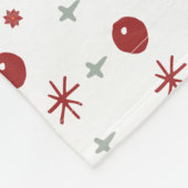 Red Ornaments & Stars Christmas Fleece Blanket Deken (Hoek)