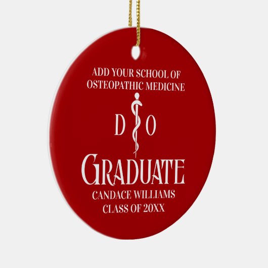 Red Osteopathic Medical School Afstuderen Keramisch Ornament (Rechts)
