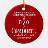 Red Osteopathic Medical School Afstuderen Keramisch Ornament (Voorkant)
