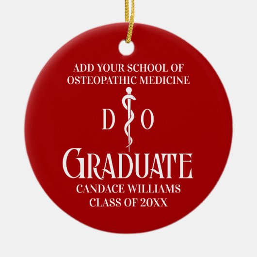 Red Osteopathic Medical School Afstuderen Keramisch Ornament (Voorkant)