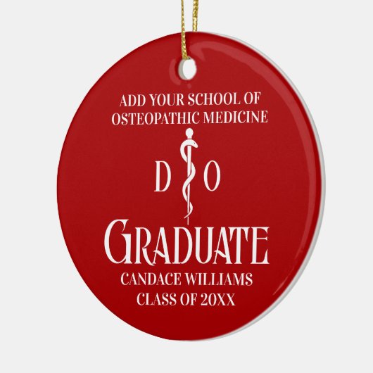 Red Osteopathic Medical School Afstuderen Keramisch Ornament (Links)