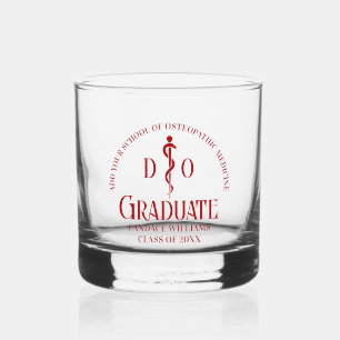 Red Osteopathic Medical School Afstuderen Whisky Glas