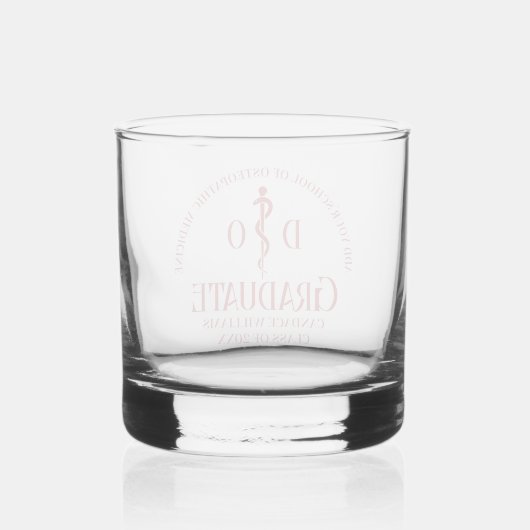 Red Osteopathic Medical School Afstuderen Whisky Glas (Achterkant)