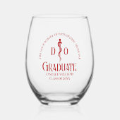 Red Osteopathic Medical School Afstuderen Wijnglas Zonder Voet (Voorkant)