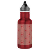 Red Outlining Cartoon Flower Pattern Waterfles (Rechts)