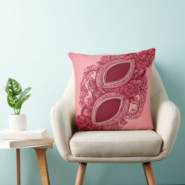 Red Ovals AI art Kussen (Stoel)