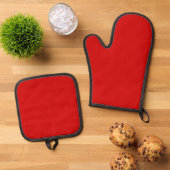 Red ovenwant & pannenlap set (Top down)