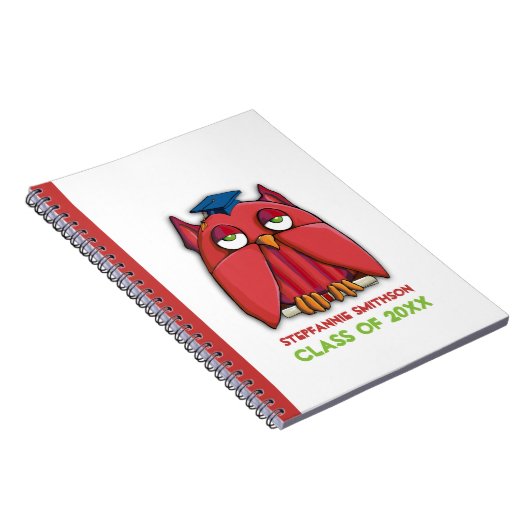 Red Owl Afstudeerder notebook Notitieboek (Rechterzijde)