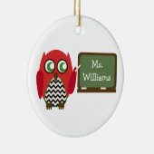 Red Owl Black Chevron leraar op het bord Keramisch Ornament (Rechts)