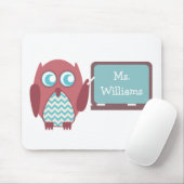 Red Owl Blue Chevron leraar op het bord Muismat (Met muis)