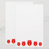 Red Owl Design Briefpapier (Voorkant / Achterkant)