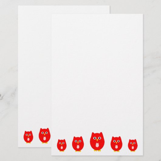 Red Owl Design Briefpapier (Voorkant / Achterkant)