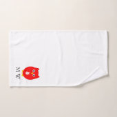 Red Owl Design Monogrammed Bad Handdoek (Handdoek)