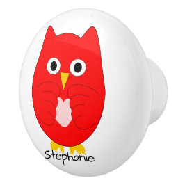 Red Owl Design Personalised Keramische Knop