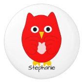 Red Owl Design Persoonlijk Keramische Knop (Voorkant)