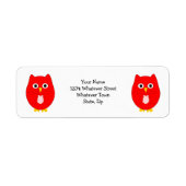 Red Owl Design Return Address Etiket (Voorkant)