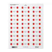 Red Owl Design Return Address Etiket (Full Sheet)