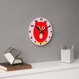 Red Owl Design Ronde Klok
