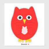 Red Owl Design Sticker (Vel)