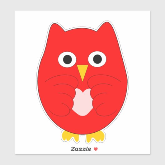 Red Owl Design Sticker (Vel)