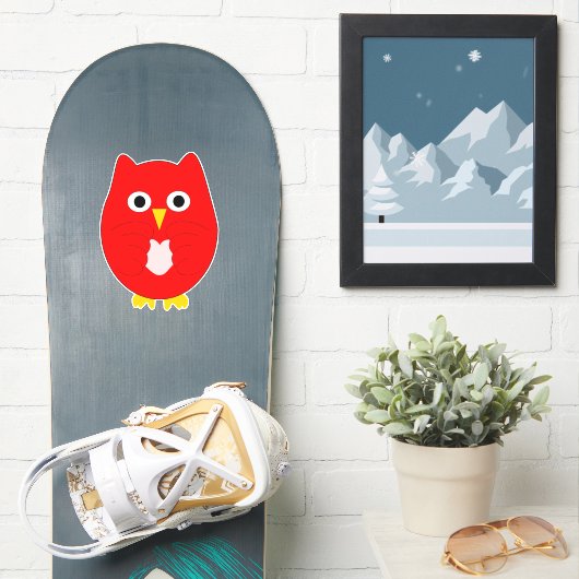 Red Owl Design Sticker (Snowboard)