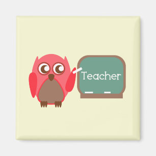 Red Owl leraar op het bord van Chalkboard Magneet