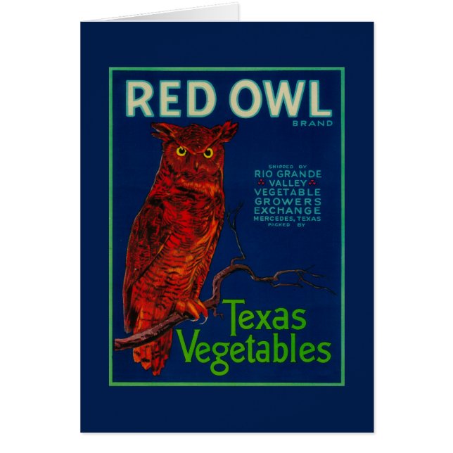 Red Owl Vegetable Label (Voorkant)