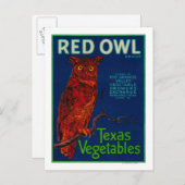Red Owl Vegetable Label Briefkaart (Voorkant / Achterkant)