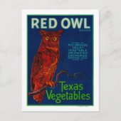 Red Owl Vegetable Label Briefkaart (Voorkant)