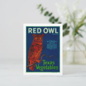 Red Owl Vegetable Label Briefkaart (Staand voorkant)