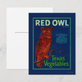 Red Owl Vegetable Label Briefkaart (Voorkant / Achterkant)
