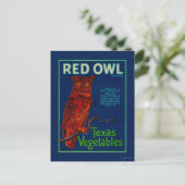 Red Owl Vegetable Label Briefkaart (Staand voorkant)