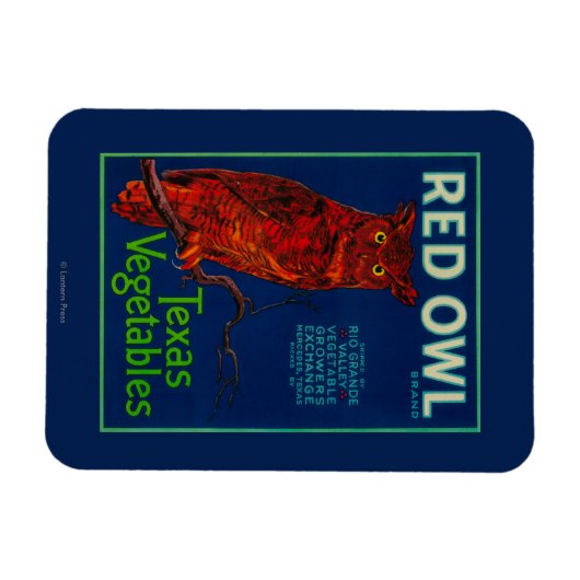 Red Owl Vegetable Label Magneet (Horizontaal)