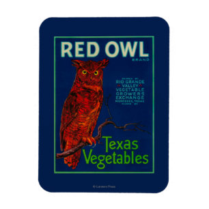 Red Owl Vegetable Label Magneet