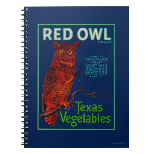 Red Owl Vegetable Label Notitieboek (Voorkant)