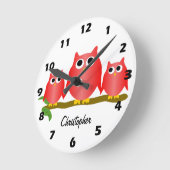 Red Owls Design Personalised Ronde Klok (Hoek)
