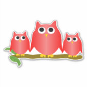 Red Owls Design Sticker (Voorkant)