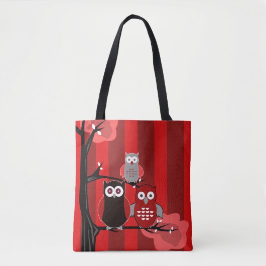 Red Owls Tote Bag (Voorkant)