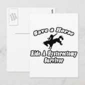 Red paard, rijden hysterectomie overlevende briefkaart (Voorkant / Achterkant)