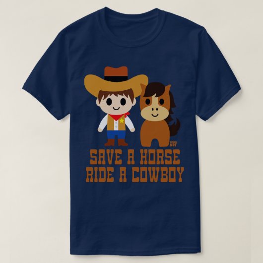 RED PAARDRIJDEN COWBOY T-SHIRT (Design voorkant)