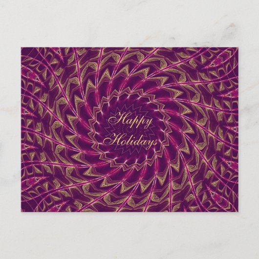 Red Paars Gold Design Pattern Briefkaart (Voorkant)