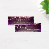 Red Paarse Ombre Bokeh Script Mini Drink Ticket Visitekaartjes (Bureau)