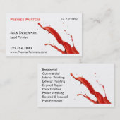 Red Paint Splash | Professionele verf met twee kan Visitekaartje (Voorkant / Achterkant)
