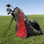 Red Paint Splatter Golfhanddoek (Groen)