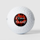 Red Paint Splatter Heart Golfballen (Voorkant)
