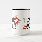 Red Paint Splatter Hearts, ik hou van je Mok (Midden)